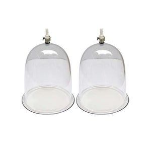 Breast enlargement system with contoured airlock cups and pump