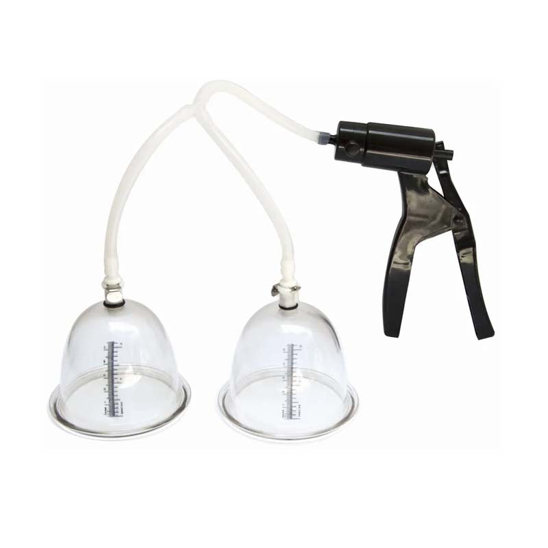 iMEDiHelp breast enlargement system with hand pump, breast cups, tubing and travel bag