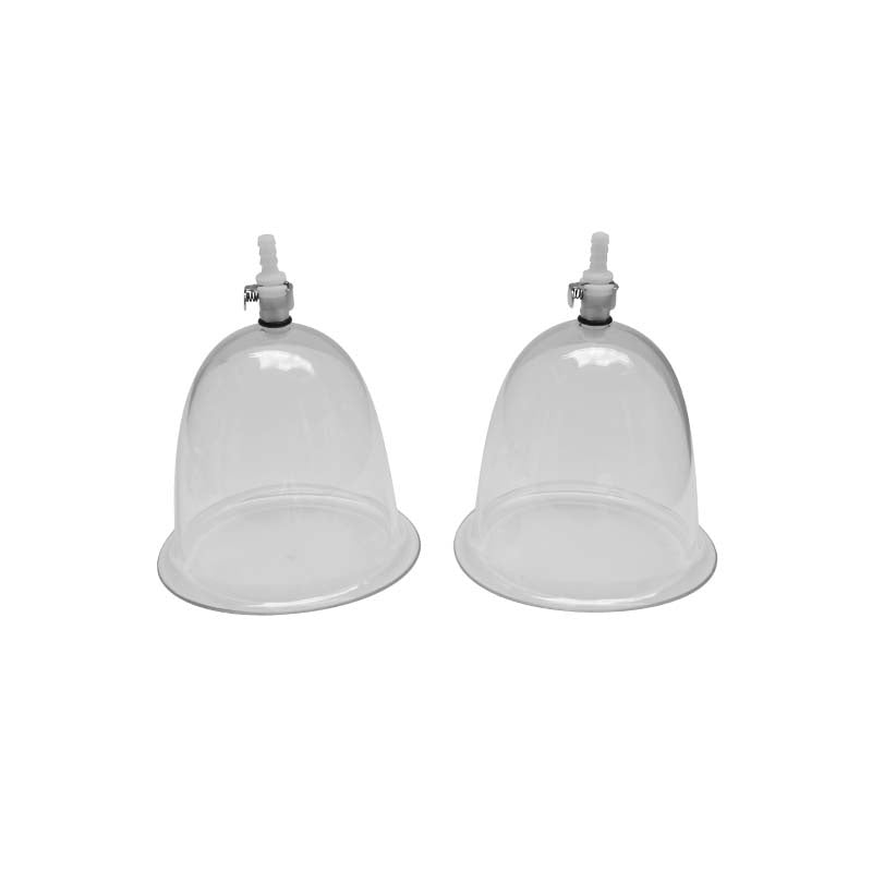 Breast enlargement contoured cup with built-in airlock connector