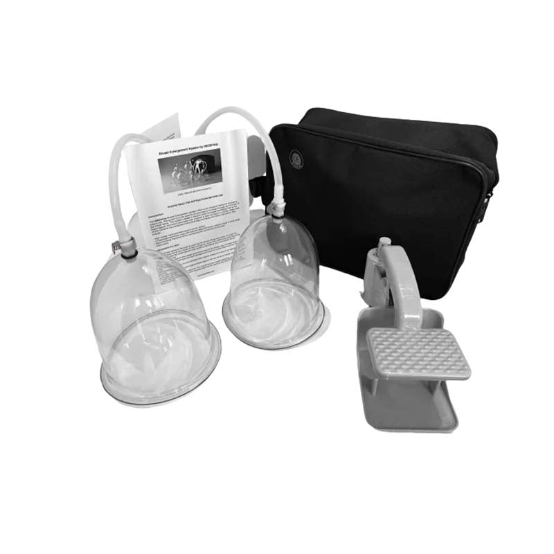 Breast Enlargement Pump System with foot pump and cups for natural breast enhancement UK