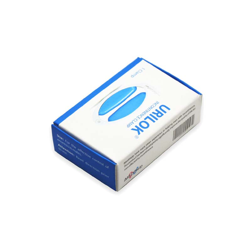 UriLok male incontinence device with storage bag and instruction manual
