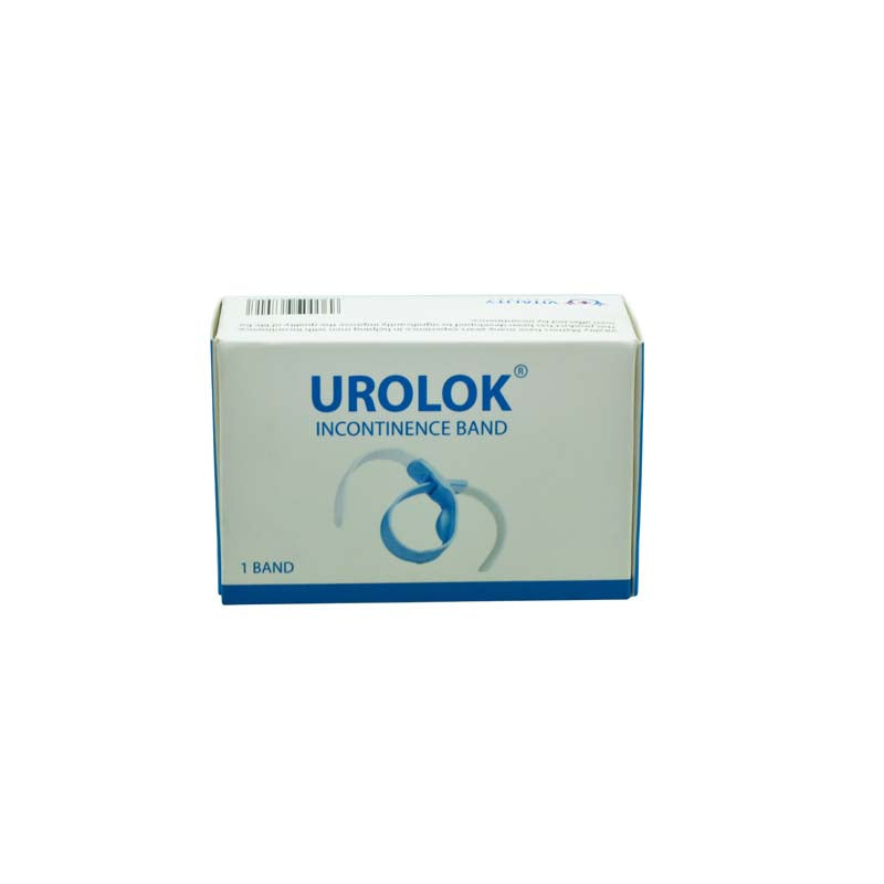 Reusable latex-free Urolok male incontinence band with storage bag