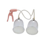 Non-surgical breast enlargement system with two cups, pump, and tubing