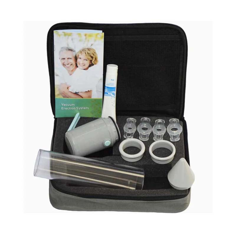PREMIUM MedErect vacuum erection system complete set with pump, cylinder, rings, lubricant, and travel bag