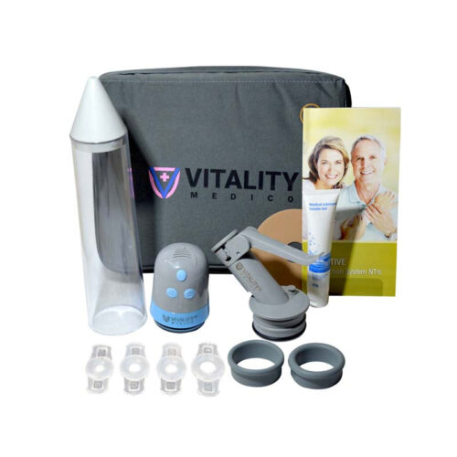 PRO-ACTIV DUO 2-in-1 Vacuum Erection System set with erection rings, lubricant, and storage case