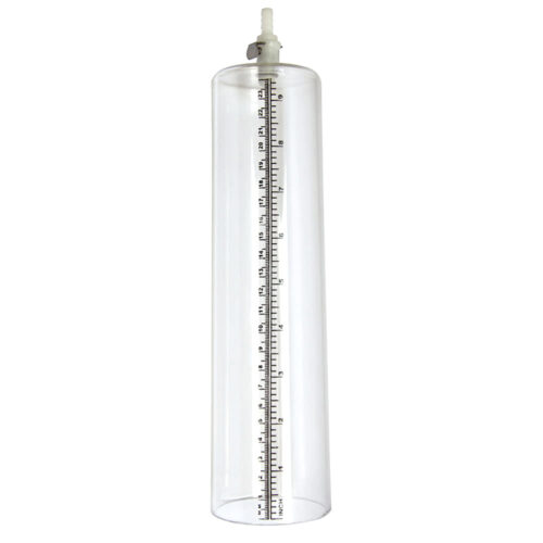 Transparent vacuum penis pump cylinder with smooth comfort edges