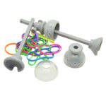 ETR foreskin restoration device kit components with bell and grippers